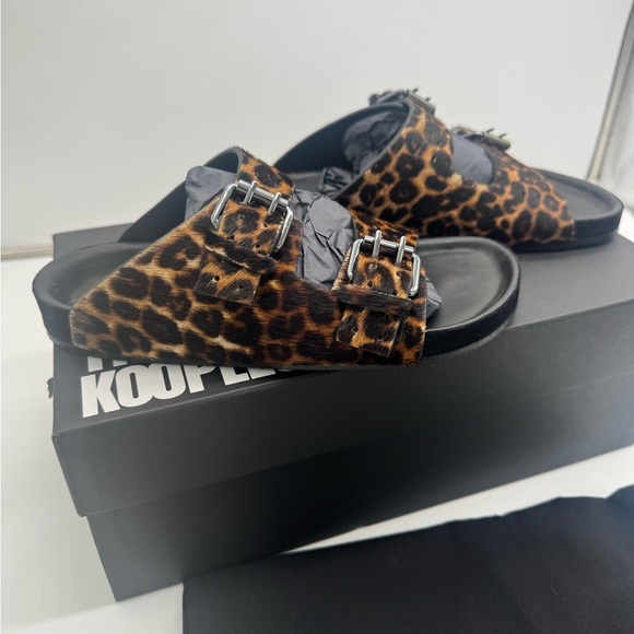 The Kooples Shoes - Leopard Print Buckle Sandals